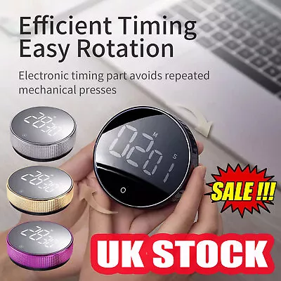 £1.19 • Buy Magnetic Digital Kitchen Timer LED Countdown Cooking Work Loud Alarm StopwatchBK
