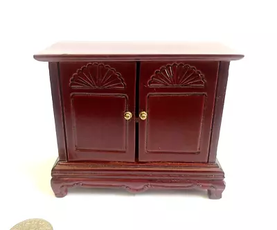 Bespaq Dollhouse Miniature Mahogany  Cabinet With  2 Doors • $19.95