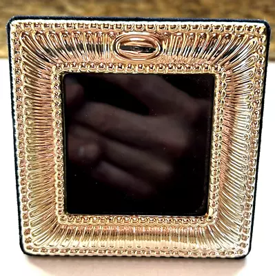 Vintage Sterling Silver 925 Picture Frame 2.5” X 2.5” Photo Italy Beaded Imprint • $15.99