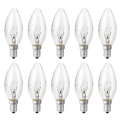 £10.79 • Buy 40w Candle Bulb SES E14 Clear Dimmable Small Edison Screw In Candle Bulbs X 10