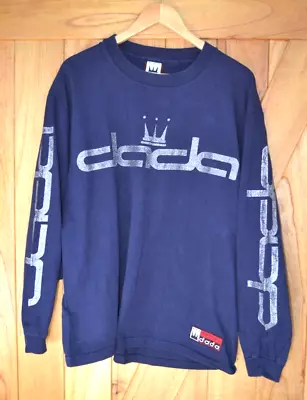 Vintage 90s Dada Damani Long Sleeve Navy Blue Shirt Size XL • $44.99