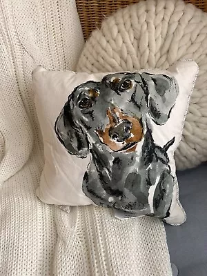 Pottery Barn Khloe Dachshund Dog Pillow 12”x12” Spot NWOT READ • $31.45