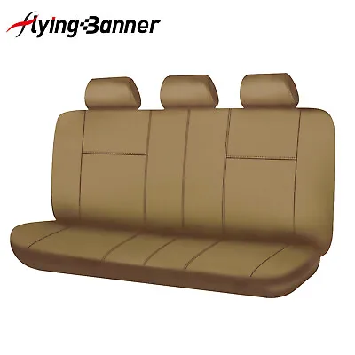 Flying Banner Universal Car Seat Rear Bench Covers Protectors PU Leather Brown • $34.99