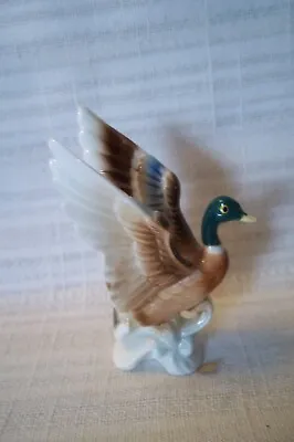**  Vintage Mallard Duck Bone China Figurine Wings Spread Miniature • $3.99