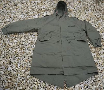 US Gi Shell Hooded Parka Parka M51 Army Field Parka Field Park Fishtail L Large • £120.59