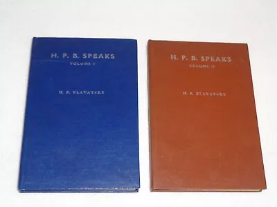 H.P.B. Speaks Vol. I & II H.P. Blavatsky C. Jinarajadasa 1950 1951 Rare Books • $74.99