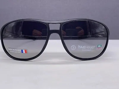 TAG Heuer Sunglasses Men Black Oval Pilot Large Th 6043 Matt • £185.35
