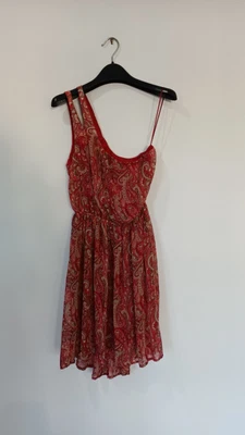 $15 • Buy Red Paisley Bershka Dress Off The Shoulder. Size 10