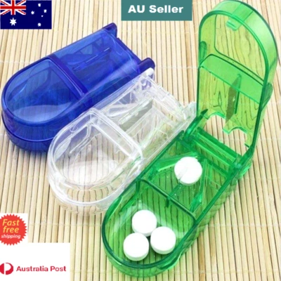 $9.97 • Buy Medicine Storage Box Tablet Vitamin Cutter Splitter Divider Portable Travel Tool