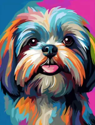 R19 - Dog Painting By Numbers - Acrylic Paint On Canvas For Adults & Children • £7