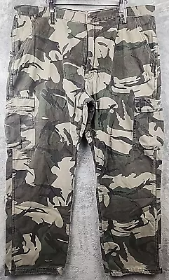 Wrangler Cargo Pants Mens Camo 44x29 Fleece Lined Baggy Hunting Woodland Pattern • $16.97