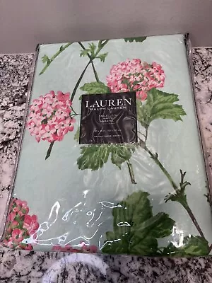 Ralph Lauren 60  X 84” Oblong Tablecloth Blue Floral Design Seats 6-8 NWOT • $29.99