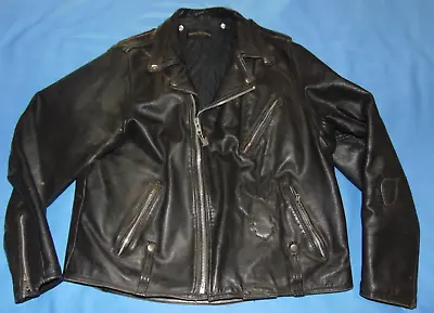 VINTAGE AMF HARLEY DAVIDSON LEATHER MOTORCYCLE JACKET 52T (see Measurements) • $114.99