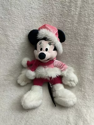 Disneyland Paris Winter Pink Minnie Mouse Soft Toy Plush • £9.99