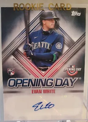 2021 Topps EVAN WHITE Opening Day #ODA-EW RC Auto Autograph Card Mariners SP • $10