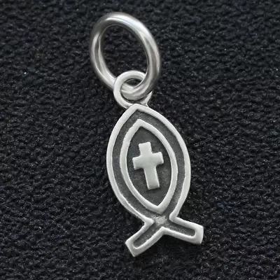 Christian Fish Charm Jesus Ichthys Fish Pendant Religion In 925 Sterling Silver • $10.86