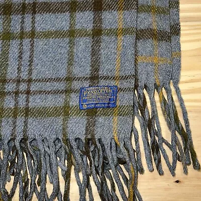 Pendleton Vintage 70s Wool Fringe Blanket Throw Plaid Cabin • $49