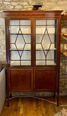 £99 • Buy Large Antique Edwardian Display Cabinet 1910-1920
