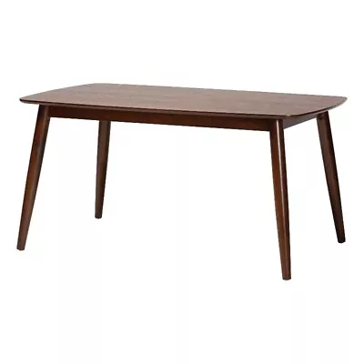Baxton Studio Flora Mid-Century Modern Walnut Brown Finished Wood Dining Table • $241.40