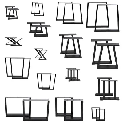 £55.95 • Buy 2x Industrial Steel Table Legs Stand Feet Trapezium X A Sandglass Shape Frame UK