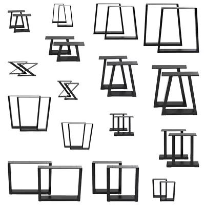 £43.95 • Buy 2x Industrial Steel Table Legs Stand Feet Trapezium X A Sandglass Shape Frame UK