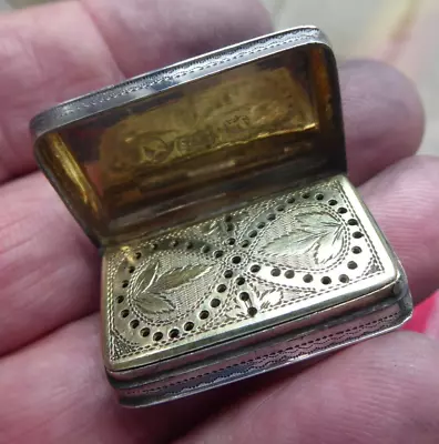 Quality Antique Georgian Silver Vinaigrette Dates C 1809 Makers S&s • $240.02