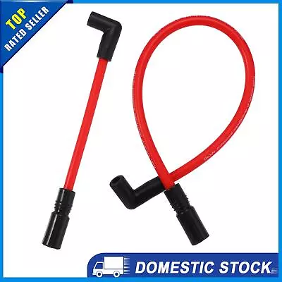 Pack X 2 For Harley Davidson Sxtail 10.4mm 10mm Motorcycle Spark Plug Wire Red • $16.49