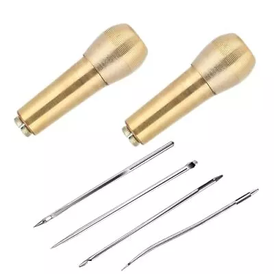 2Pieces Canvas Leather Sewing Awl Needle With Copper Handle 4Needles Sewing  • $10.09