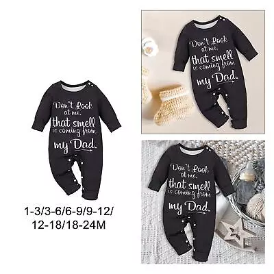 Baby Bodysuit Boys Jumpsuit Letter Print Lovely Infant Clothing Newborn Romper • £8.41