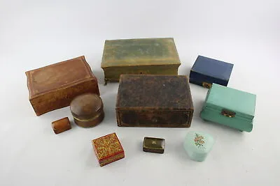 £19 • Buy 10 X Assorted Vintage Decorative BOXES Inc Leather, Papier Mache, Embossed Etc