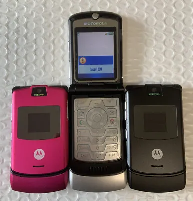 Motorola RAZR V3 Flip Bluetooth MP4 Video Unlocked GSM Mobile Phone (8 Colors) • $35