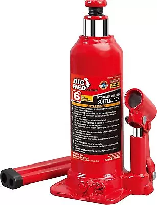 BIG RED Torin Hydraulic Welded Bottle Jack 6 Ton (12000 Lb) Capacity Red • $33.45