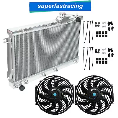 Fit 1990-1997 Mazda Miata MX5 MT Manual 2 Row Aluminum Radiator + 2X12  Slim Fan • $150.88