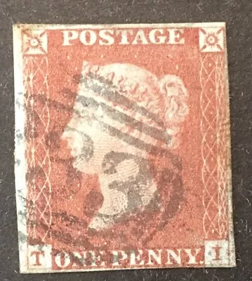 GB Queen Victoria  1d Penny Red  VFU Stamp  T-I   LH • $1.23