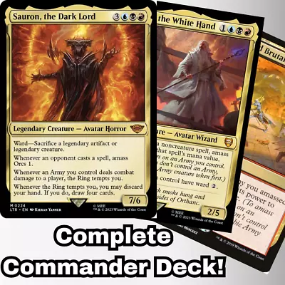 Sauron The Dark Lord Commander Deck EDH 100 Magic Cards Custom Deck MTG Orcs • $82.99
