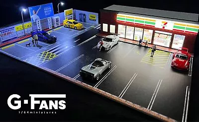 1/64 Diorama Car Garage Model LED Lighting City Street View Building Scene Model • $76.87