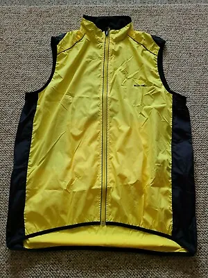 New Men's Wolf Bike Full Zip Wind Rain Cycling Vest Color Yellow Black Size XL • $17.50