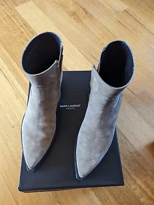 Saint Laurent 'Lukas' YSL Mens Ankle Western Cowboy Boots Size 43/10 Coffee • $675