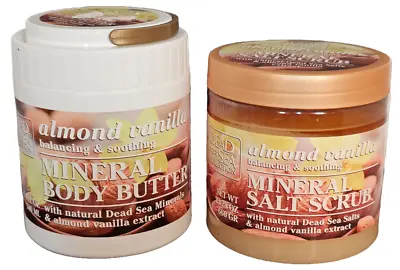 Dead Sea Collection Almond Vanilla Mineral Salt Scrub & Mineral Body Butter Set • $25.19