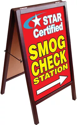 STAR CERT SMOG CHECK STATION A-Frame Sign Sidewalk Sign Double Sided 172875 Rb • $99.95