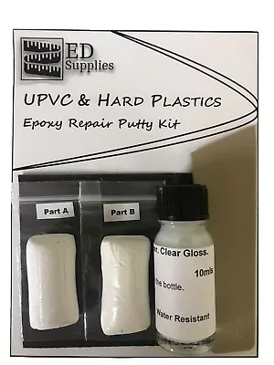 White UPVC & Hard Plastic Epoxy Repair Putty Kit - Repairs Chips Cracks & Holes • $24.11