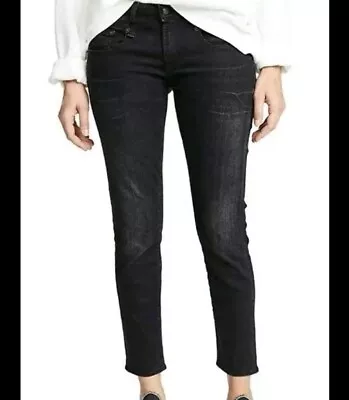 R13 Boy Skinny In Black Denim Jeans Size 26 Midrise R13WM0086-73 (f • $40