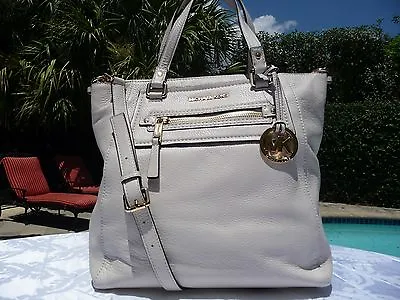 Michael KORS VANILLA Leather GILMORE LARGE TOTE ZIPPER TOP-NWT-$398-STUNNING! • $270