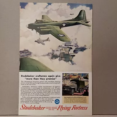 1943 Studebaker Flying Fortress Print Ad • $10.38