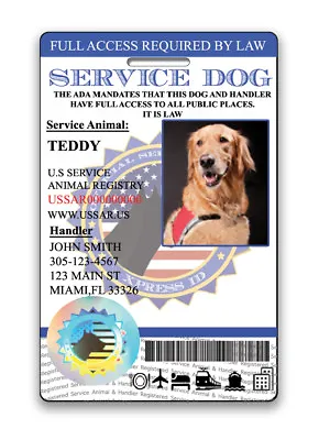 $22 • Buy XpressID HoloSeal Service Dog ID Card ( Custom)