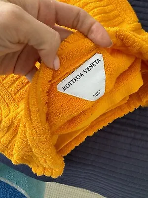 BOTTEGA VENETA  #4 22SS Cotton Terry Beach Towel Intrecciato Designer Orange • $400