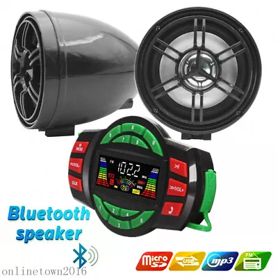 CWZ Motorcycle Sound System MP3 Bluetooth Audio Radio Stereo Speaker LCD Screen • $39.99