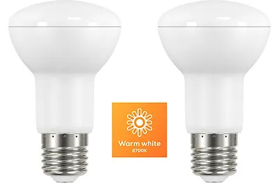 2x R63 Spotlight LED Bulbs 7.8W (50W Equiv.)  2700K 630 Lumens E27/ES Screw  A+ • £7.45