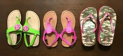 Girls Shoes Lot 3 Sandals Miss Trish Strappy Clog Flip Flops Capelli Size 12 • $12