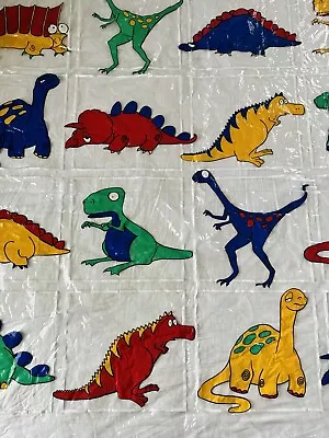 VTG 1987 Clear Dinosaur Shower Curtain 71” Bathroom Saturday Knights Primary 80s • $85